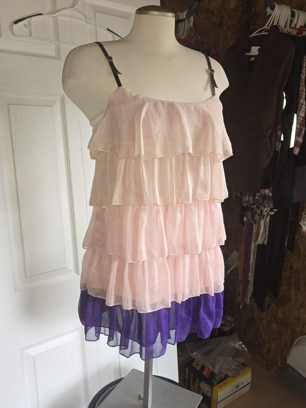 Paradis Miss Blush Pink and Deep Purple Ruffle Top